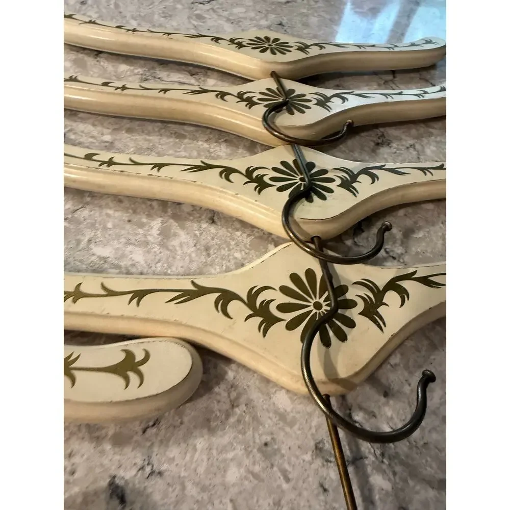 Set of 8 1960s Vintage Italian Florentine Gilt Wood Clothing Hangers
